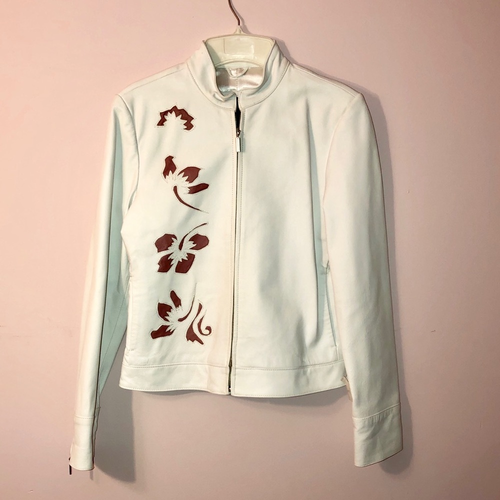 Oscar Leopold White Leather Jacket 🧥 👌🏻